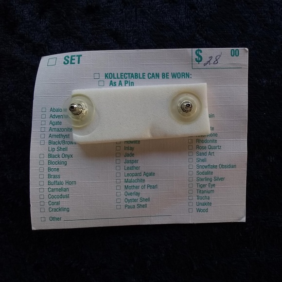 Vintage Karla Jordan - Blue/Silver Glass Earrings - Picture 3 of 4